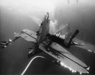 Asisbiz Grumman F6F 5 Hellcat VF 21 White Z11 ditched off the coast of San Diego CA salvaged 1970 02