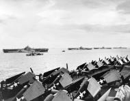 Asisbiz Grumman F6F Hellcats VF80 aboard CV 14 USS Ticonderoga anchored in Ulithi Atoll Carolines 80G294150