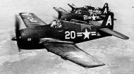 Asisbiz Grumman F6F 5 Hellcat NAS White A20 showing BuNo 77693 in formation with White 21 and 26 01