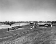Asisbiz Grumman F6F 5 Hellcat White C34 and C27 using a bridle catapult from NAS Barbers Point HI 1959 01