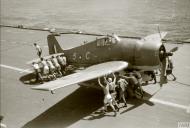 Asisbiz HMS Indomitable launches Hellcat FAA 1839NAS 5C FN431 for a raid on Padang Sumatra Aug 1944 IWM A25581
