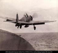 Asisbiz HMS Indomitable launches Hellcat FAA 1839NAS 5S for a raid on Padang Sumatra Aug 24 1944 01