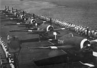 Asisbiz Grumman Hellcat MkII RN FAA 800NAS C3H HMS Emperor entering Singapore 1945 02