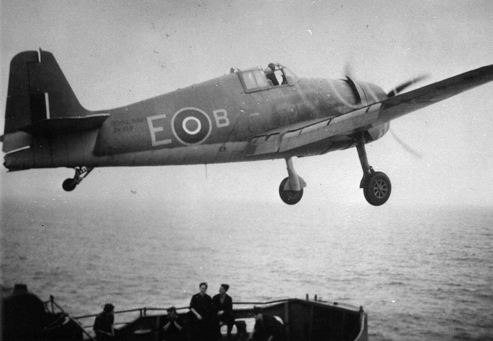 Fleet Air Arm 800NAS or 804NAS Grumman Hellcat MkI EB JV102 launched from HMS Emperor May 1944 01