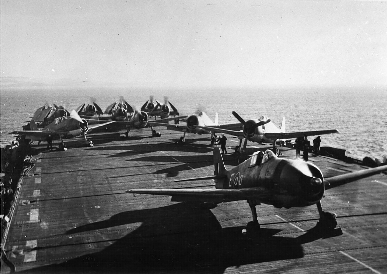 Fleet Air Arm 800NAS or 804NAS Grumman Hellcat MkI ED aboard HMS Emperor May 1944 01