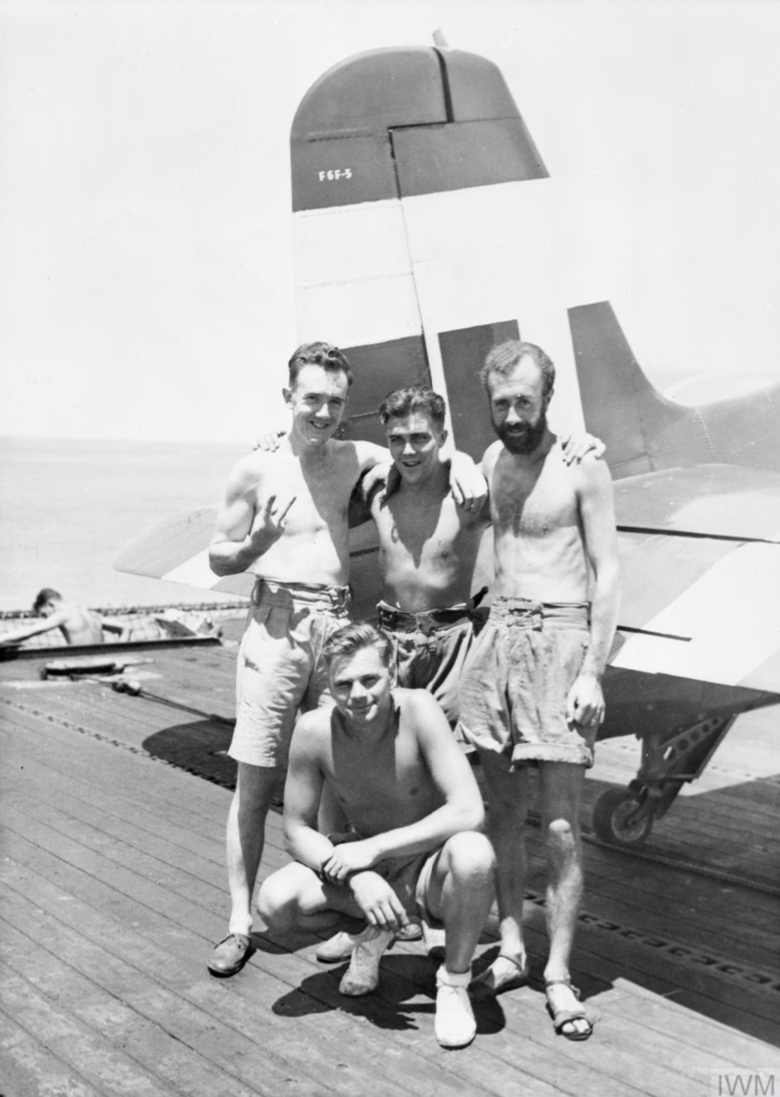 Grumman Hellcat MkII RN FAA 804NAS K6x aboard HMS Khedive Far East Apr 1945 IWM A28746