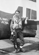 Asisbiz Grumman Hellcat MkII RN FAA 804NAS JX764 CPO Samuel Mason aboard HMS Khedive Far East Apr 1945 IWM A28739