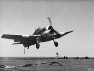Asisbiz Grumman Hellcat MkII RN FAA 804NAS K aborted landing on HMS Khedive East Indes Apr 1945 IWM A29038