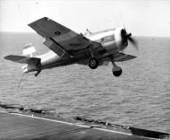 Asisbiz Grumman Hellcat MkII RN FAA 804NAS L aborted landing HMS Ameer Operation Matador Jan Feb 1945 IWM A27346