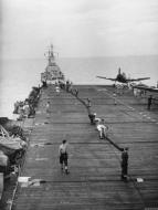 Asisbiz Fleet Air Arm 808NAS Grumman Hellcat aboard HMS Khedive off Sumatra May 1945 IWM A29252