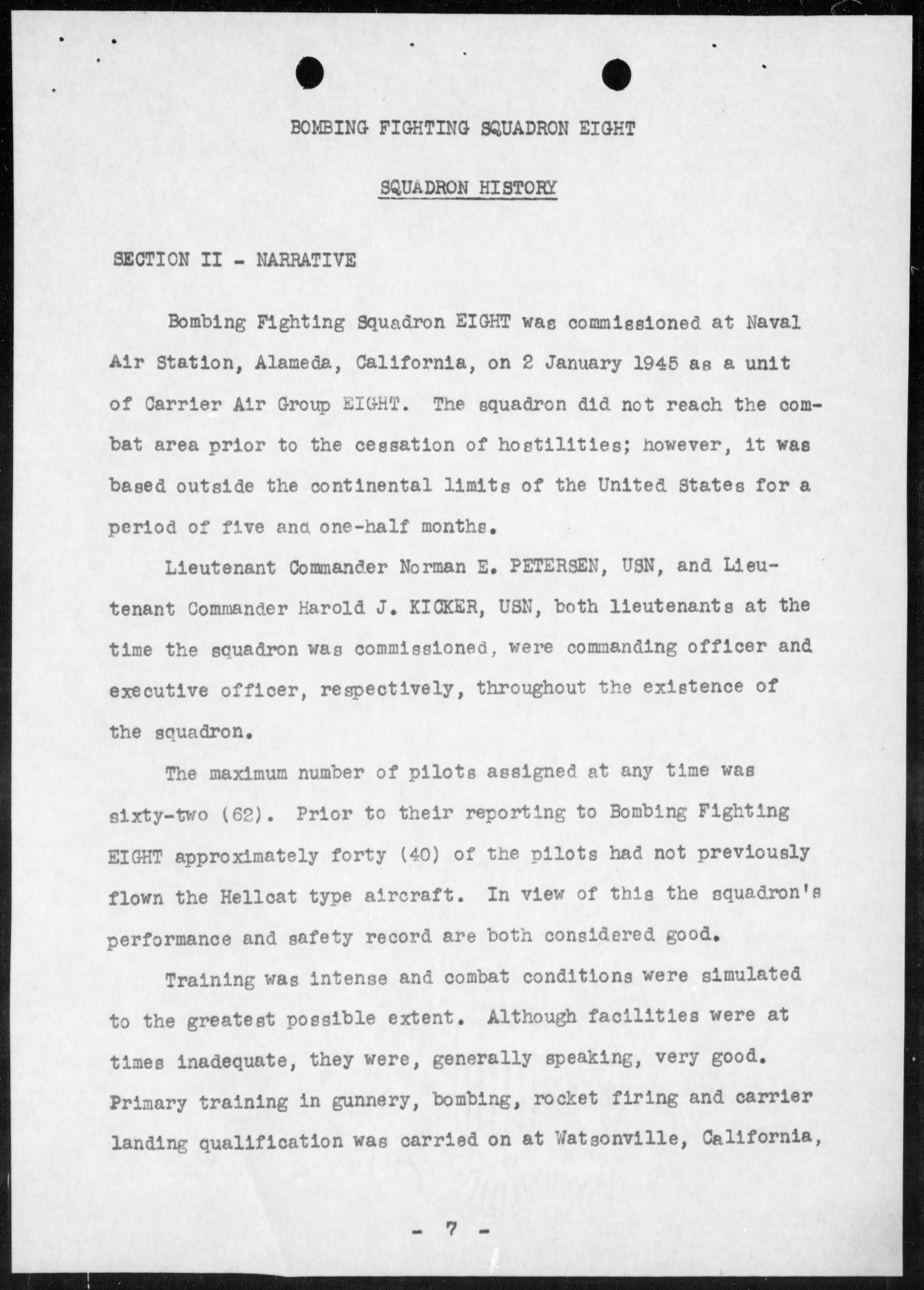 Document USN VBF 8 war diary 1945 0K