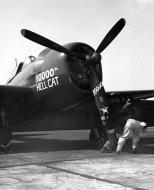 Asisbiz Grumman F6F 5 Hellcat VBF 87 White 76 named 10,000th Hellcat CV 14 USS Ticonderoga June 1945 03