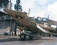 Asisbiz Grumman F6F 5P Hellcat VF 1 White 5 aboard CV 10 USS Yorktown II Marianas turkey shoot 19th June 1944