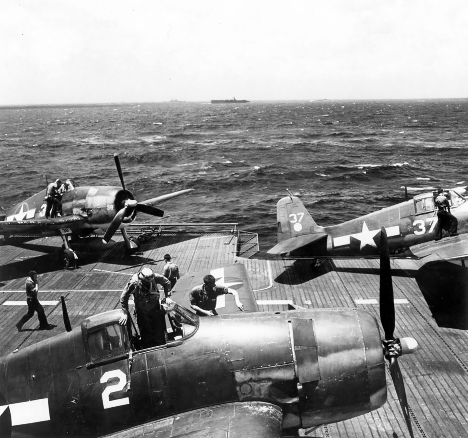 Grumman F6F 3 Hellcat VF 11 Sundowners White 2, 37 and 38 CV 12 USS Hornet 1944 01
