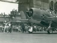 Asisbiz Grumman F6F 3 Hellcat VF 12 White 61 launches from CV 3 USS Saratoga 1943 44 01