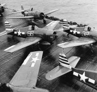 Asisbiz Grumman F6F 5 Hellcat VF 12 White 56,66 and 32 on deck CV 15 USS Randolp 01
