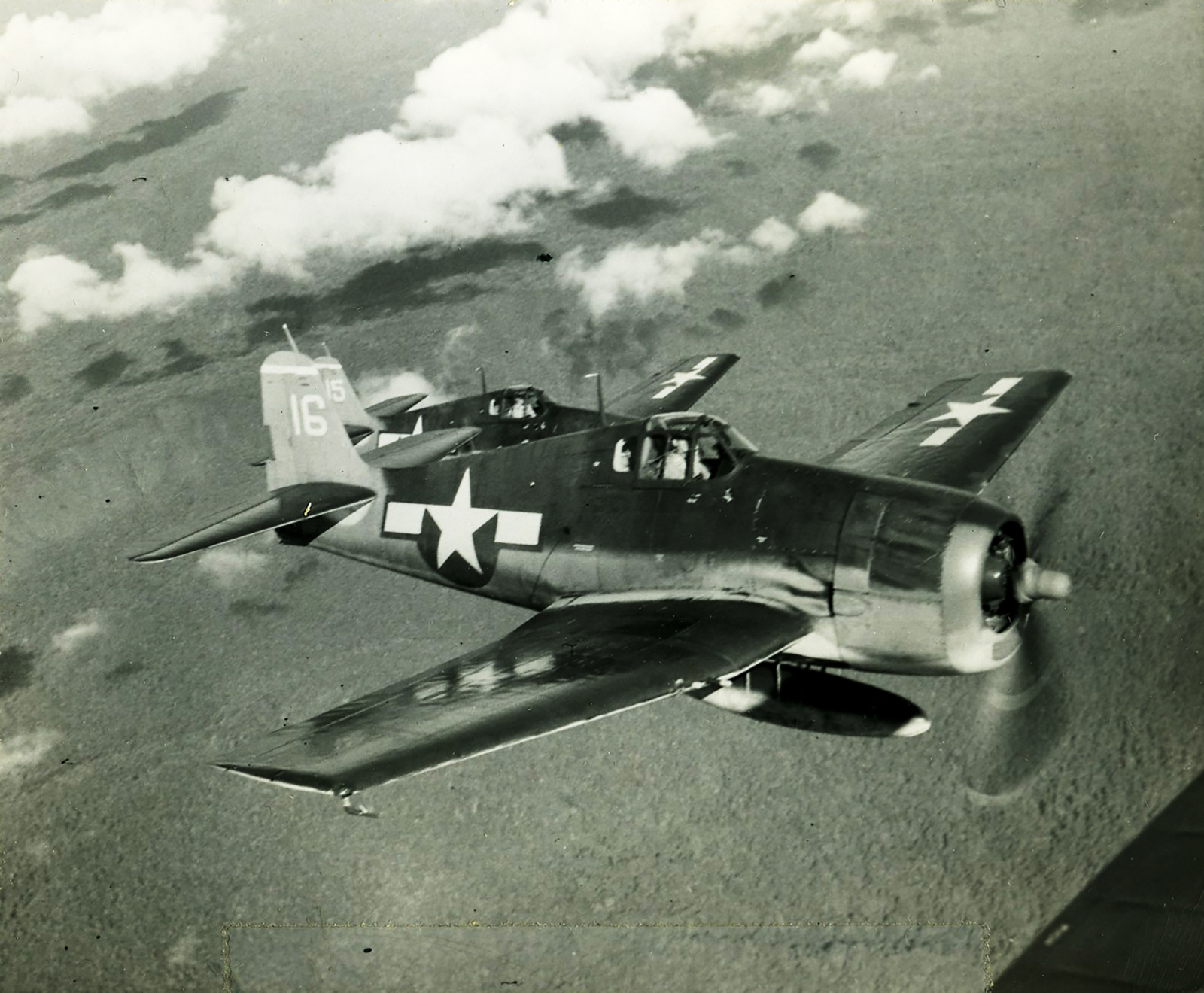 Grumman F6F 3 Hellcat Air Group 32 White 16 CVL 27 USS Langley off Truk 1944 01