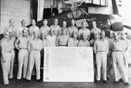 Asisbiz USS Essex (CV 9) USN Fighting Squadron Fifteen (VF 15) at the end of a six month tour of duty 1st Dec 1944 NH 106328