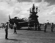 Asisbiz Grumman F6F 3 Hellcat VF 19 White 17 aboard CV 16 USS Lexington off Formosa 10th Oct 1944 01