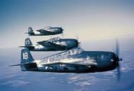Asisbiz Grumman F6F 3 Hellcat VF 2 White 2F18, 19 and 21 in formation 01