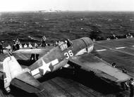 Asisbiz Grumman F6F 3 Hellcat VF 2 White 36 after a raid over the Marianas CV 12 USS Hornet June 1944 01