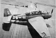 Asisbiz Grumman TBM 1C Avenger VT 2 Torpedo Squadron Two White 81 pictured in flight from USS Hornet CV 12