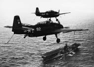 Asisbiz Grumman TBM 1C Avenger VT 2 Torpedo Squadron Two White 82 and 95 landing USS Hornet CV 12