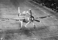 Asisbiz Grumman TBM 1C Avenger VT 2 Torpedo Squadron Two White 97 pictured landing aboard USS Hornet CV 12