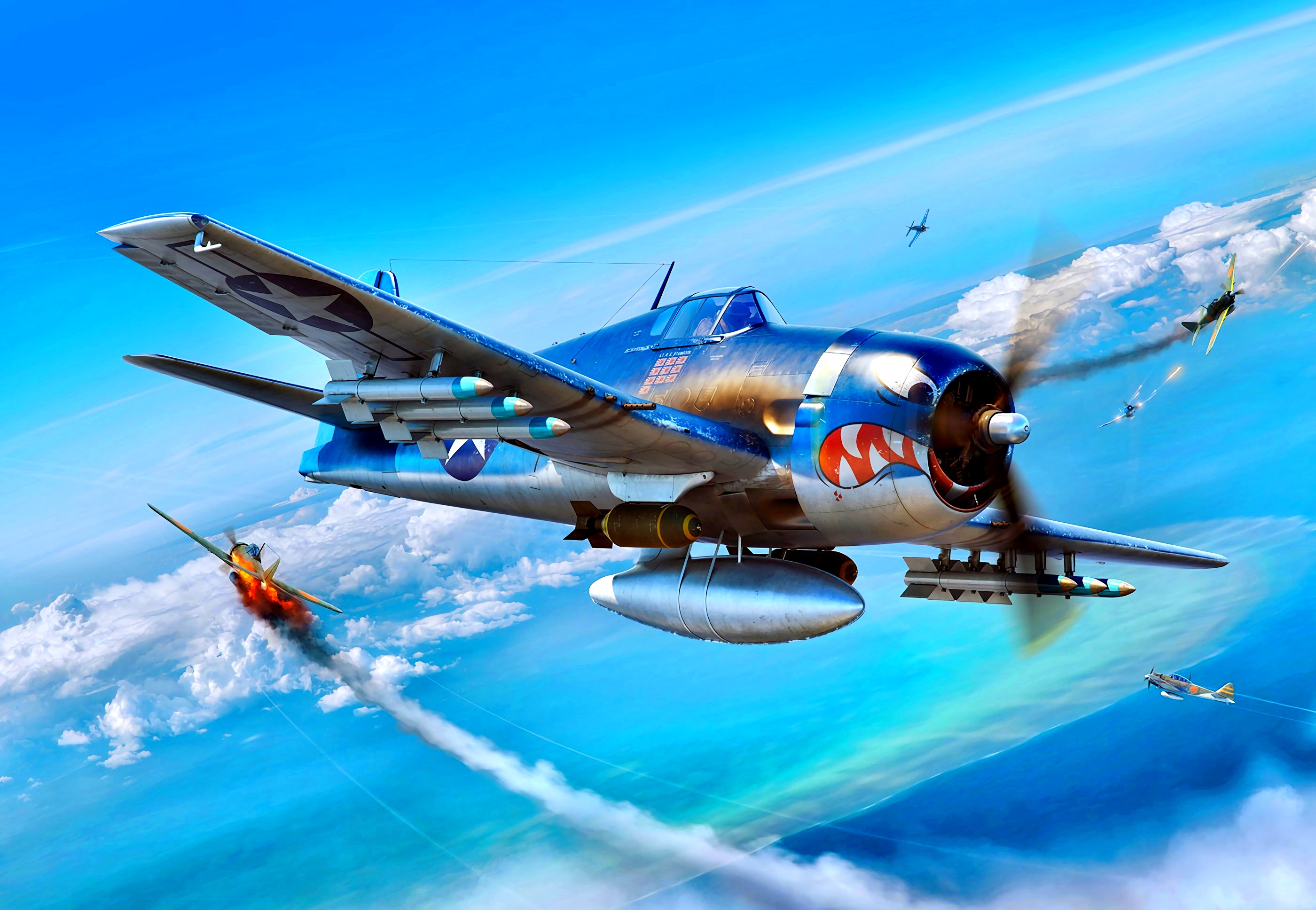 Grumman F6F 3 Hellcat VF 27 graphic artwork 0A