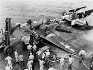 Asisbiz Grumman F6F 5 Hellcat VF 36 White 10 landing mishap CVE 112 USS Siboney Aug 1945 May 1946 06