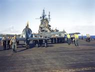 Asisbiz Grumman F6F 3 Hellcat VF 5 being manouvered by deck crew USS Yorktown II (CV 10) 01
