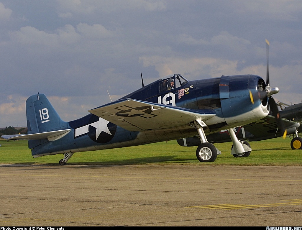 Airworthy warbird Gumman F6F Hellcat BuNo 80141 G BTCC showing VF 6 White 19 Alexander Vraciu markings 13