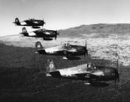 Asisbiz Grumman F6F 5 Hellcat VF 6 White 13, 14, 20 and 21 in formation over Moana Loa HI 01