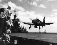 Asisbiz Grumman F6F 5 Hellcat VF 6 White 37 landing aboard CV 19 USS Hancock 01