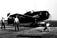 Asisbiz Grumman F6F 5 Hellcat VF 6 White 50 about to be catapulted from USS Suwannee April 1945 01