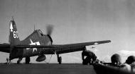 Asisbiz Grumman F6F 5 Hellcat VF 82 White 60 being launched from CV 20 USS Bennington 1944 01