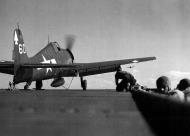 Asisbiz Grumman F6F 5 Hellcat VF 82 White 60 being launched from CV 20 USS Bennington 1944 02