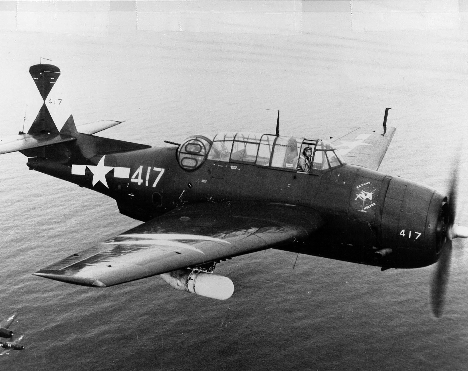 Grumman TBM Avenger VT 83 White 417 Satans Helper from CV 9 USS Essex 1945 01