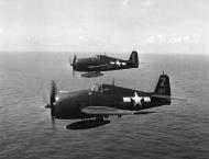 Asisbiz Grumman F6F 5P Hellcat VF 85 White Z69 and Z68 from CV 38 USS Shangri La off Japan 17th Aug 1945 01
