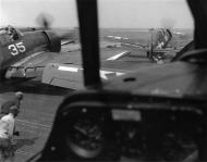 Asisbiz Grumman F6F 5 Hellcat VF 94 White 35 preparing to launch CV 10 USS Yorktown 1945 01
