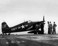 Asisbiz Grumman F6F 5K Hellcat VU 3K White Yellow UF BuNo 72386 CVA 47 USS Philippine Sea 28th Aug 1952 01