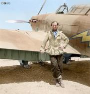 Asisbiz Aircrew RAF 274Sqn FlLt Dudley SG Honor poses by a Hurricane at Gerawala Egypt 01