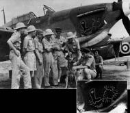 Asisbiz Hurricane IIb Trop RAF 128Sqn BD897 SLdr Billy Drake and other leaders with Z4484 background Egypt 1941 01