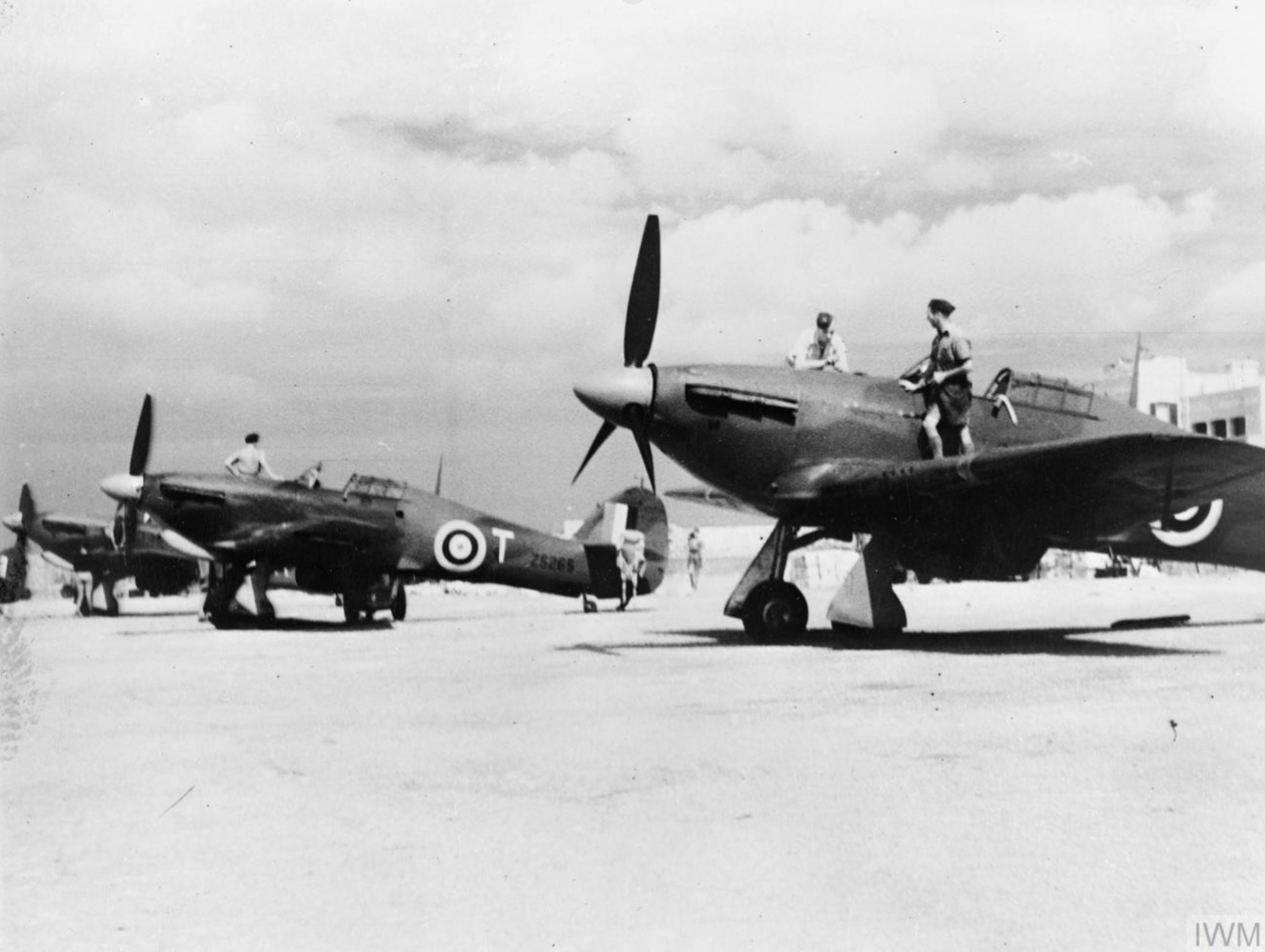 Hawker Hurricane IIs RAF 185Sqn T Z5265 at Hal Far Malta IWM CM1356