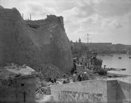 Asisbiz Bomb damage to HMS ST Angelo Grand Harbour Malta after axis raid 7th Apr 1942 IWM A9641