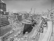 Asisbiz HMS Coral being broken up in Dry Dock no3 Grand Harbour Malta 19 24 Aug 1942 IWM A11484