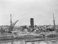 Asisbiz Merchant ship Troilus behind dry dock no4 Grand Harbour Malta 16th Jun 1942 IWM A10410