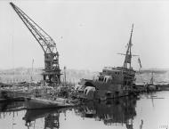 Asisbiz Royal Navy destroyer HMS Lance sunk Grand Harbour Malta after axis raid 7th Apr 1942 IWM A9516