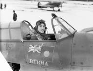 Asisbiz Hurricane I RAF 257Sqn DTA V6864 with Sqn Ldr RR Stanford Tuck at Coltishall Norfolk IWM CH1934