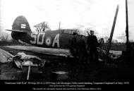 Asisbiz Hawker Hurricane I RAF 501Sqn SDA L2039 Montagu Clube crash landing Tangmere 1st May 1939